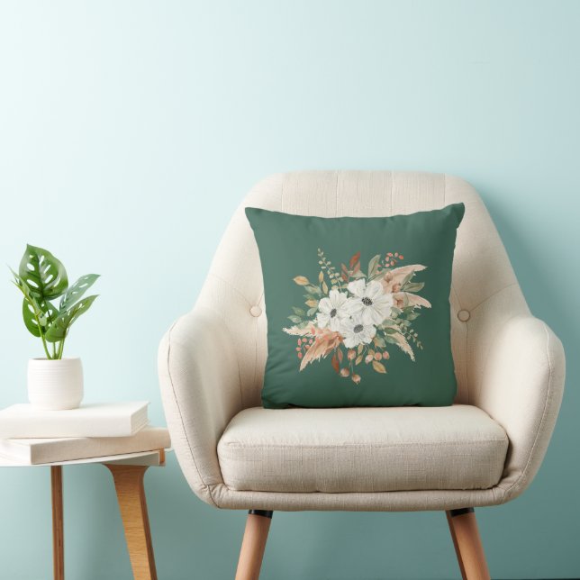 Watercolor Fall Winter Bouquet Kudde (Stol)