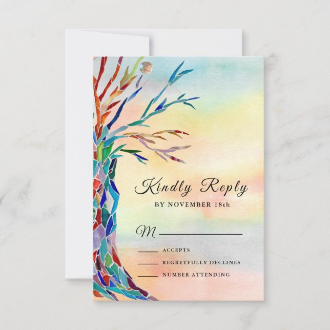 Watercolor Family Träd Baptism Christening OSA (Framsida)