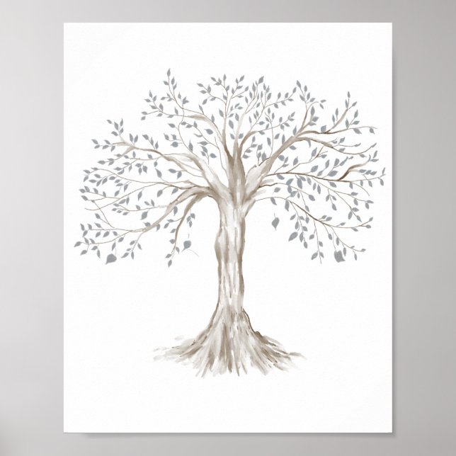 Watercolor Family Träd Clipart Poster (Framsidan)