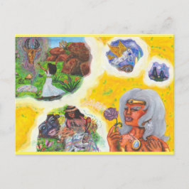 Watercolor Fantasy Goddess Dreams Love Dimension Vykort