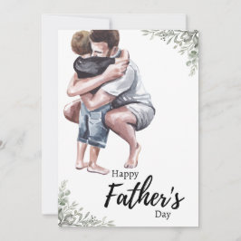 Watercolor fars dag julkort