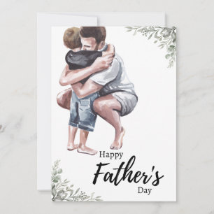 Watercolor fars dag julkort