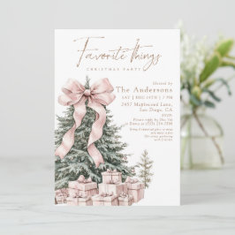 Watercolor Favorite Things Christmas Party Inbjudningar