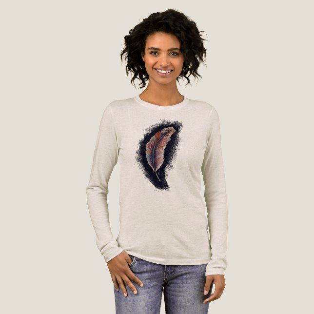 Watercolor Feather T Shirt (Hel framsida)