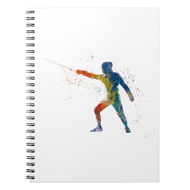 watercolor fencing anteckningsbok (Framsidan)