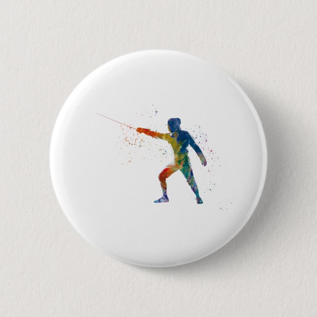 watercolor fencing knapp (Framsida)