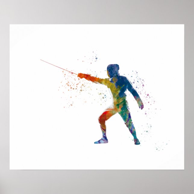 watercolor fencing poster (Framsidan)