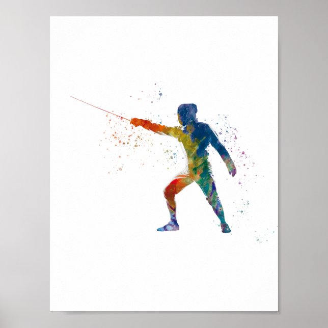 watercolor fencing poster (Framsidan)