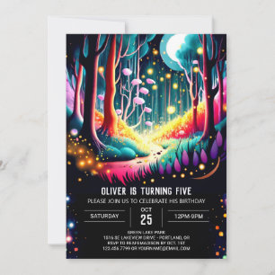 Watercolor Firefly Birthday Inbjudningar