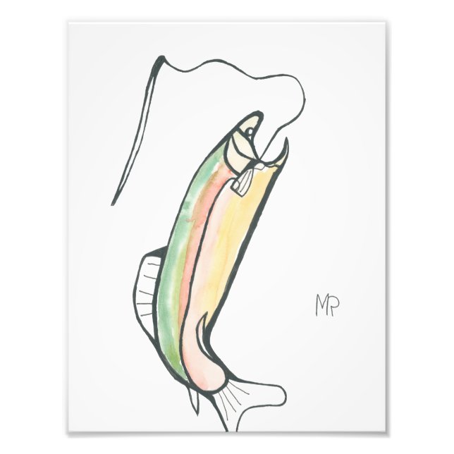 Watercolor Fish Fototryck (Framsidan)