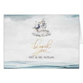 Watercolor Fiskmåsar Beach OBS Kort