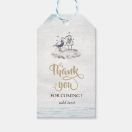 Watercolor Fiskmåsar Beach Presentetikett