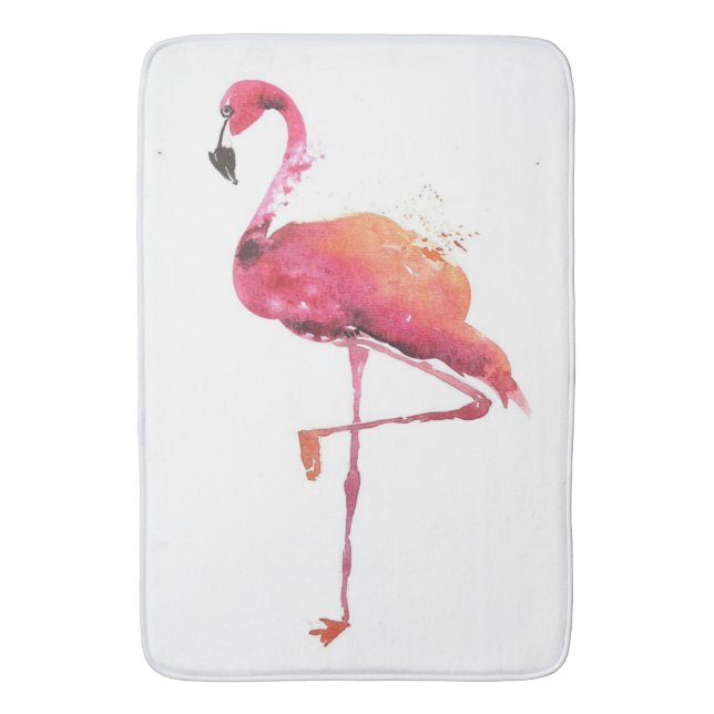 Watercolor Flamingo Älskare | Funny Flamingo Älska Badrumsmatta (Framsidan (Vertikal))
