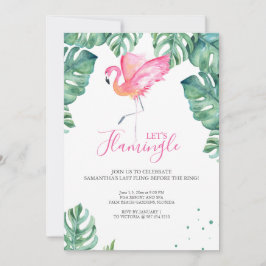 Watercolor Flamingo Bachelorette Party Inbjudningar