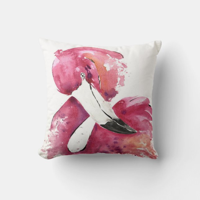 Watercolor Flamingo Gifts Älskare | Flamingo Älska Kudde (Framsida)