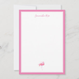 Watercolor Flamingo Personlig Stationery Anteckningskort