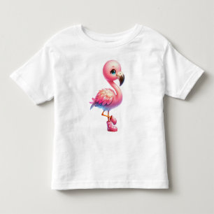 Watercolor Flamingo Tecknad Clipart T Shirt