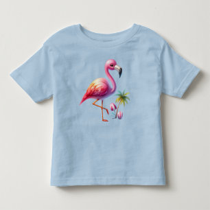 Watercolor Flamingo Tecknad Clipart T Shirt
