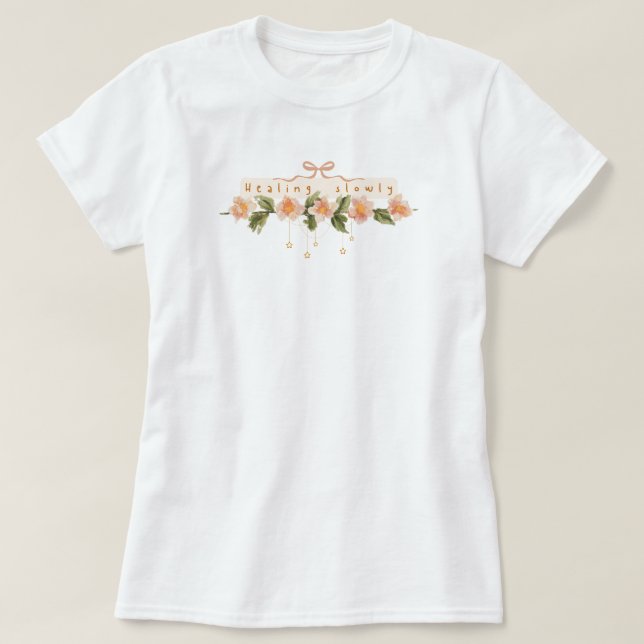 Watercolor flora pink coquette  motivational t shirt (Design framsida)