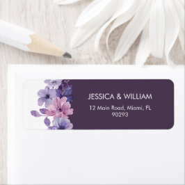 Watercolor Floral Address Label Returadress Etikett