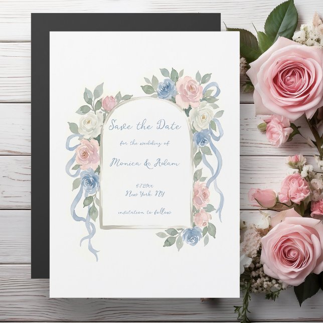 Watercolor Floral Arch Save the Date (Skapare uppladdad)