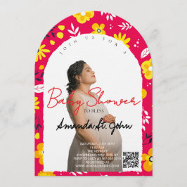 Watercolor Floral Baby Shower Invitation Inbjudningar