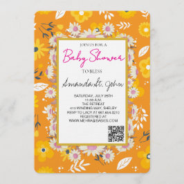 Watercolor Floral Baby Shower Invitation Inbjudningar