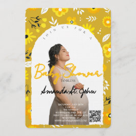 Watercolor Floral Baby Shower Invitation Inbjudningar