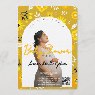 Watercolor Floral Baby Shower Invitation Inbjudningar