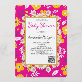 Watercolor Floral Baby Shower Invitation Inbjudningar