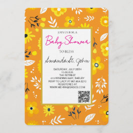 Watercolor Floral Baby Shower Invitation Inbjudningar