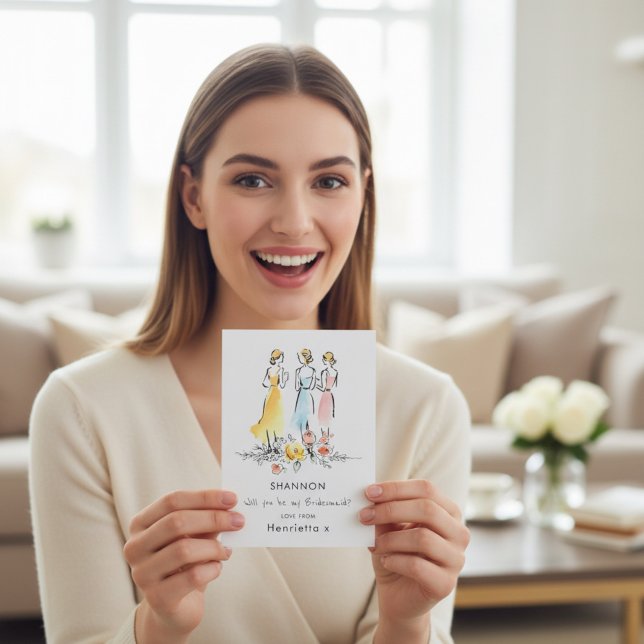 Watercolor Floral Bridesmaid Proposal Card (Skapare uppladdad)