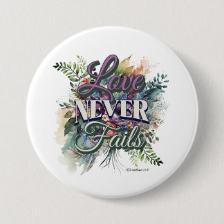 Watercolor Floral Love Never Fails Scripture Knapp