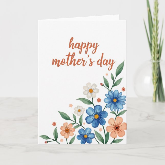 Watercolor Floral Note Card Kort (Framsida)