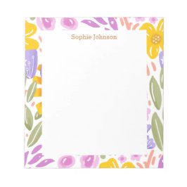 Watercolor Floral Pattern Pretty Personalized Anteckningsblock