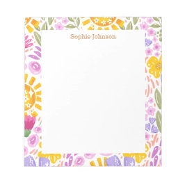Watercolor Floral Pattern Pretty Personalized Anteckningsblock