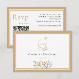 Watercolor Floral RSVP Wedding Enclosure Cards OSA Kort