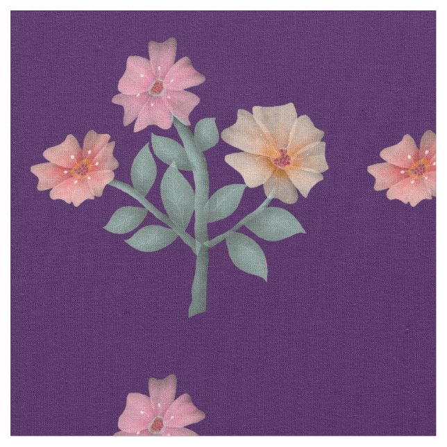 Watercolor Floral Seamless Pattern Soft Pastel  Tyg (Närbild)