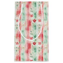 Watercolor Floral Striped Holiday