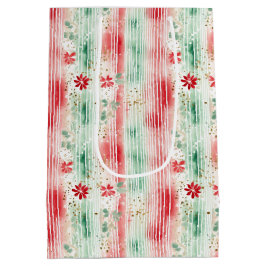 Watercolor Floral Striped Holiday