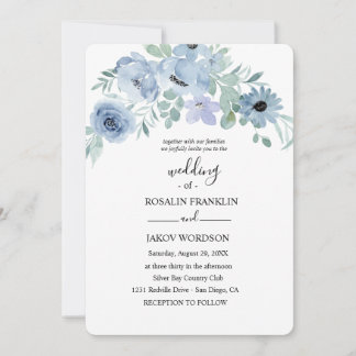 watercolor floral wedding  inbjudningar
