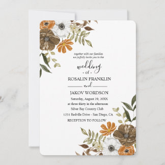 watercolor floral wedding Invitation Inbjudningar