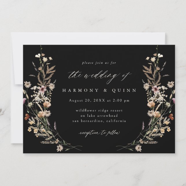 Watercolor Floral Wedding Invitation Inbjudningar (Framsida)