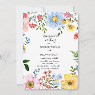 watercolor floral wedding Invitation Inbjudningar