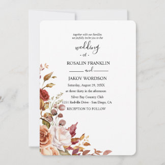 watercolor floral wedding Invitation Inbjudningar