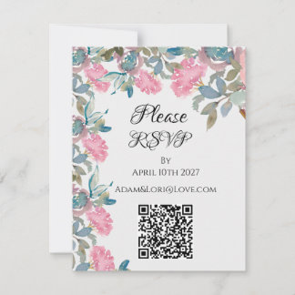 Watercolor Florals Wedding OSA Kort