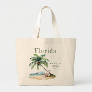 Watercolor Florida Beach Resa Jumbo Tygkasse