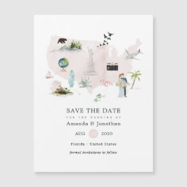 Watercolor Florida USA Destination Wedding