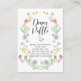 Watercolor Flower Diaper Raffle Tilläggskort