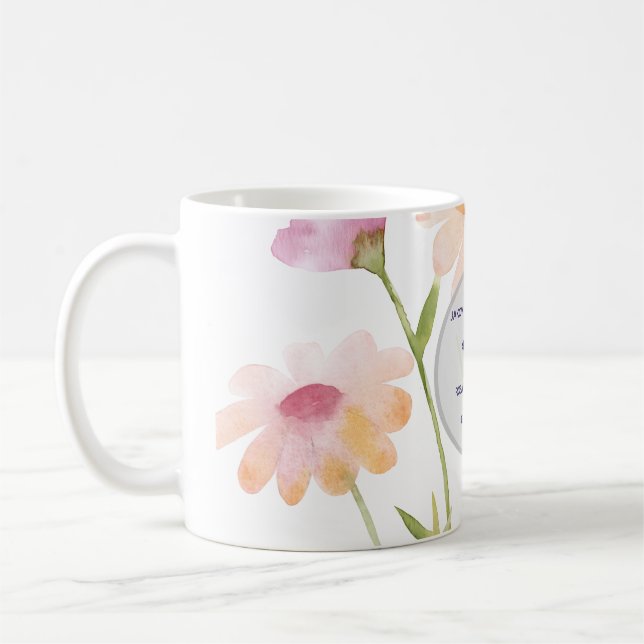 watercolor flower editable kaffemugg (Vänster)